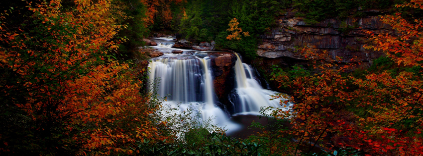 Beautiful Fall Waterfall Facebook Cover - Waterfall Pictures