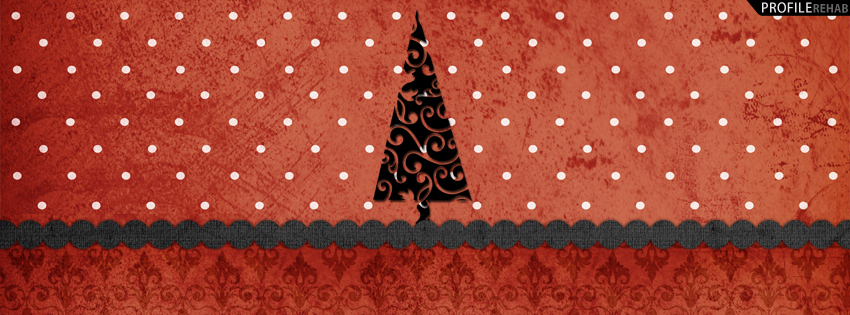 Red & Black Christmas Tree Facebook Cover - Christmas Tree Picture - Xmas Tree Pics
