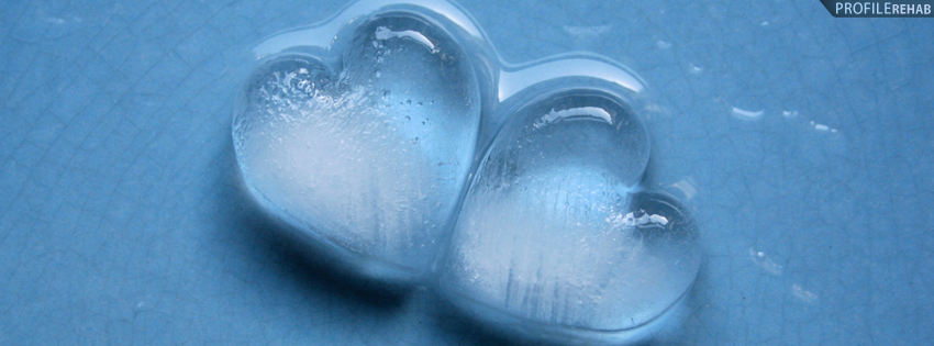 Cool Ice Hearts Facebook Cover - Icy Heart Images
