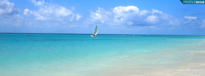 Sail Boat on the Ocean Facebook Cover for Timeline