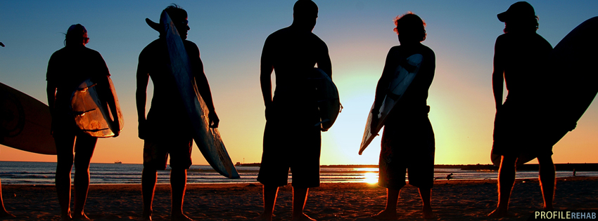 Cool Surfers in Sunset Facebook Cover