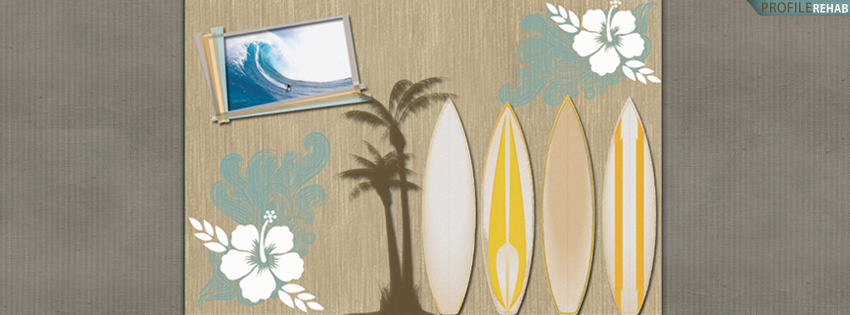 Blue & Brown Surfboard Facebook Cover for Timeline