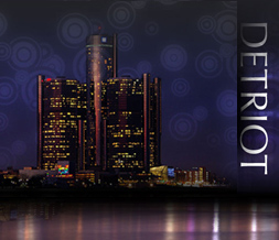 Detroit Skyline Myspace Layout - Detroit Skyline Background