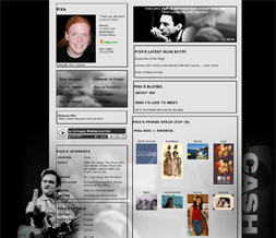 Johnny Cash Myspace Layout- Man in Black Background- Johnny Cash Theme