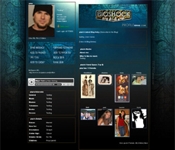 Bioshock Myspace Layout - Game Layouts - Blue & Black Background