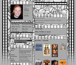 Black & White Halloween Layout - Spiderweb Myspace Layout Preview