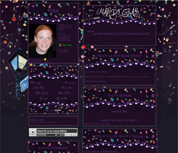 Purple Mardi Gras Myspace Theme - Confetti Mardi Gras Layout