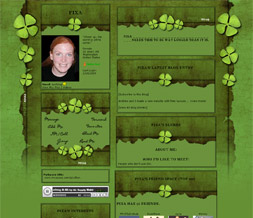 St Patricks Day Layout - Green Shamrock Myspace Layout