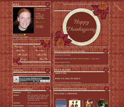 Happy Thanksgiving Myspace Layout - Thanksgiving Flower Layout