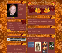 Thanksgiving Leaves Layout - Thanksgiving Myspace Design