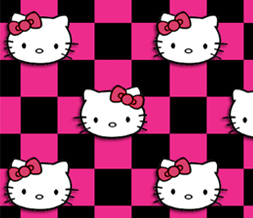 Download Pink And Black Hello Kitty Pattern Wallpaper