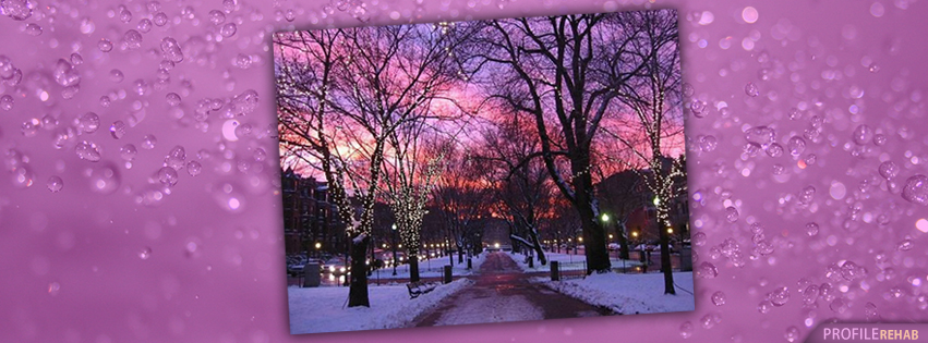 Winter Sunset Facebook Covers - Christmas Winter Scenes Backgrounds