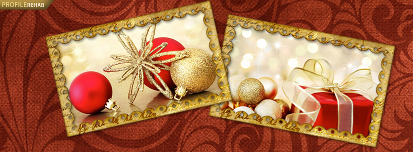 Pictures of Christmas Ornaments - Red & Gold Christmas Design for Facebook