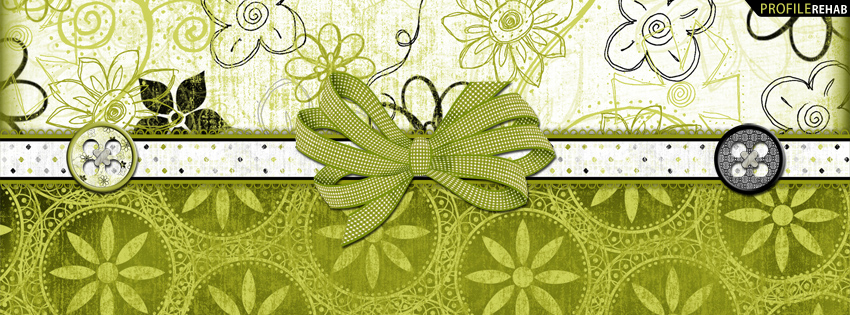 Lime Green & Black Flowery Facebook Cover