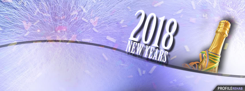 Sparkling Champagne and Confetti New Year Facebook Cover