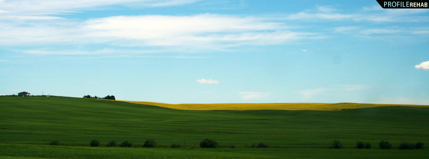 Beautiful Green and Yellow Meadow Facebook Cover - Flower Field