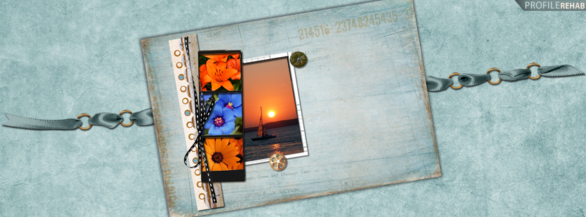 Flowers and Sunset over Sail Boat Facebook Cover