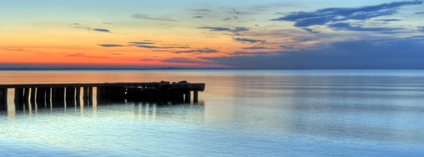 Sunset Over Dock Facebook Cover