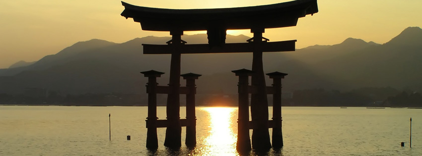 Itsukushima Shrine Torii Japan Facebook Cover