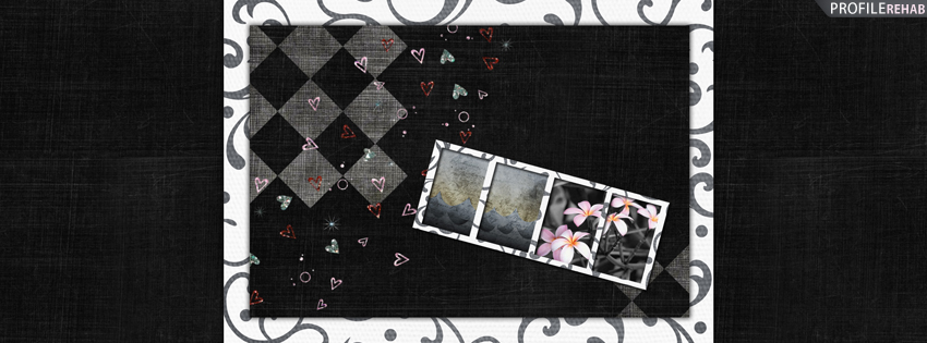 Gray and Pink Flowers Vintage Cover for Facebook Timeline