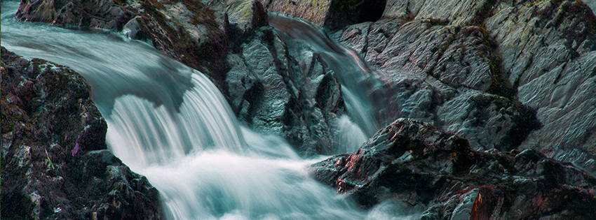 Black Rock Waterfall with Lava Facebook Cover