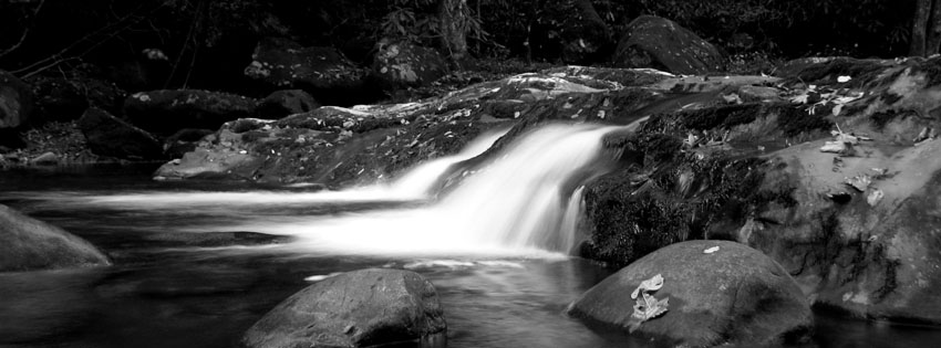 Black and White Waterfall Facebook Cover