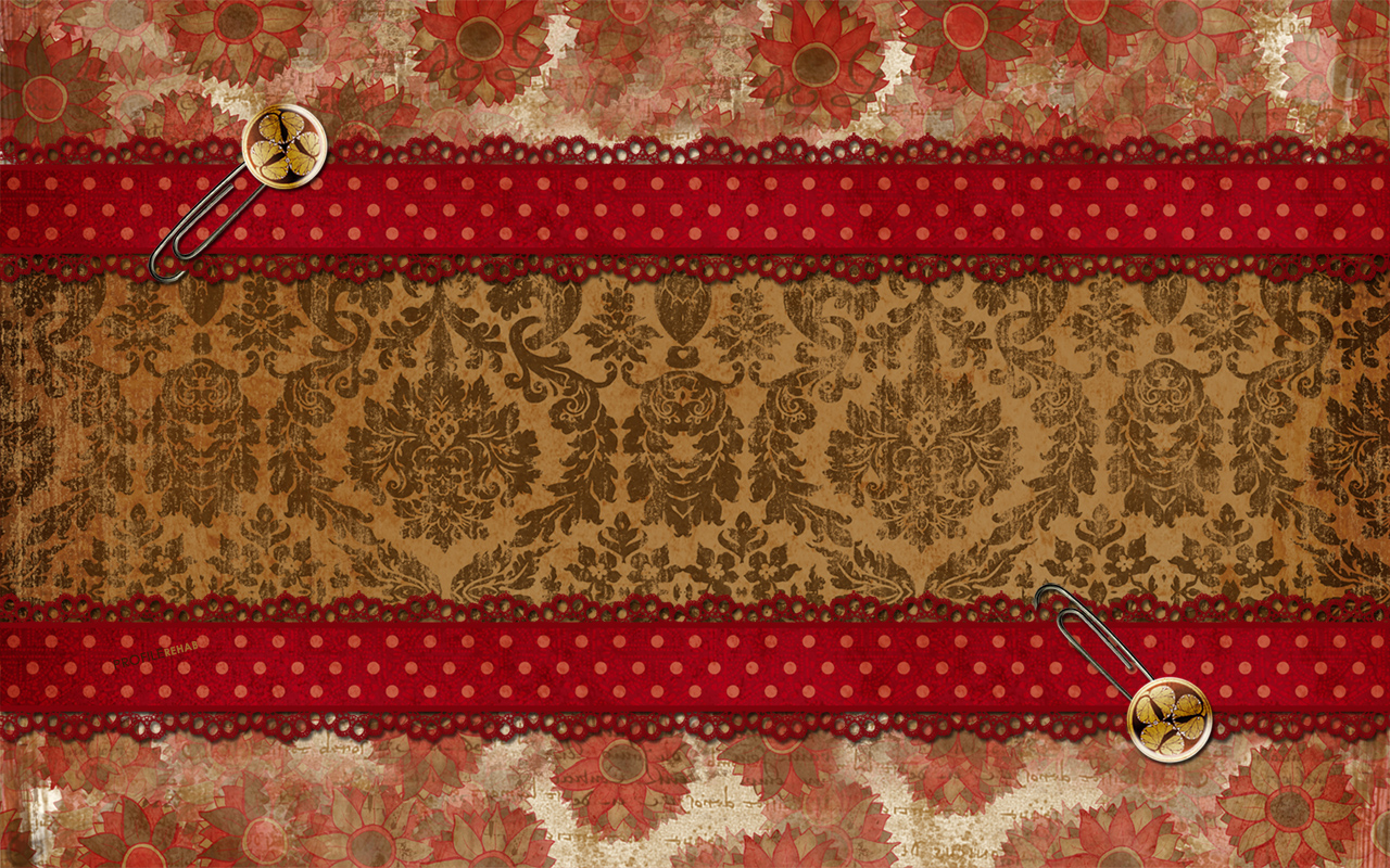 [1280x800] Brown & Red Vintage Wallpaper - Flower Polkadot Wallpaper ...
