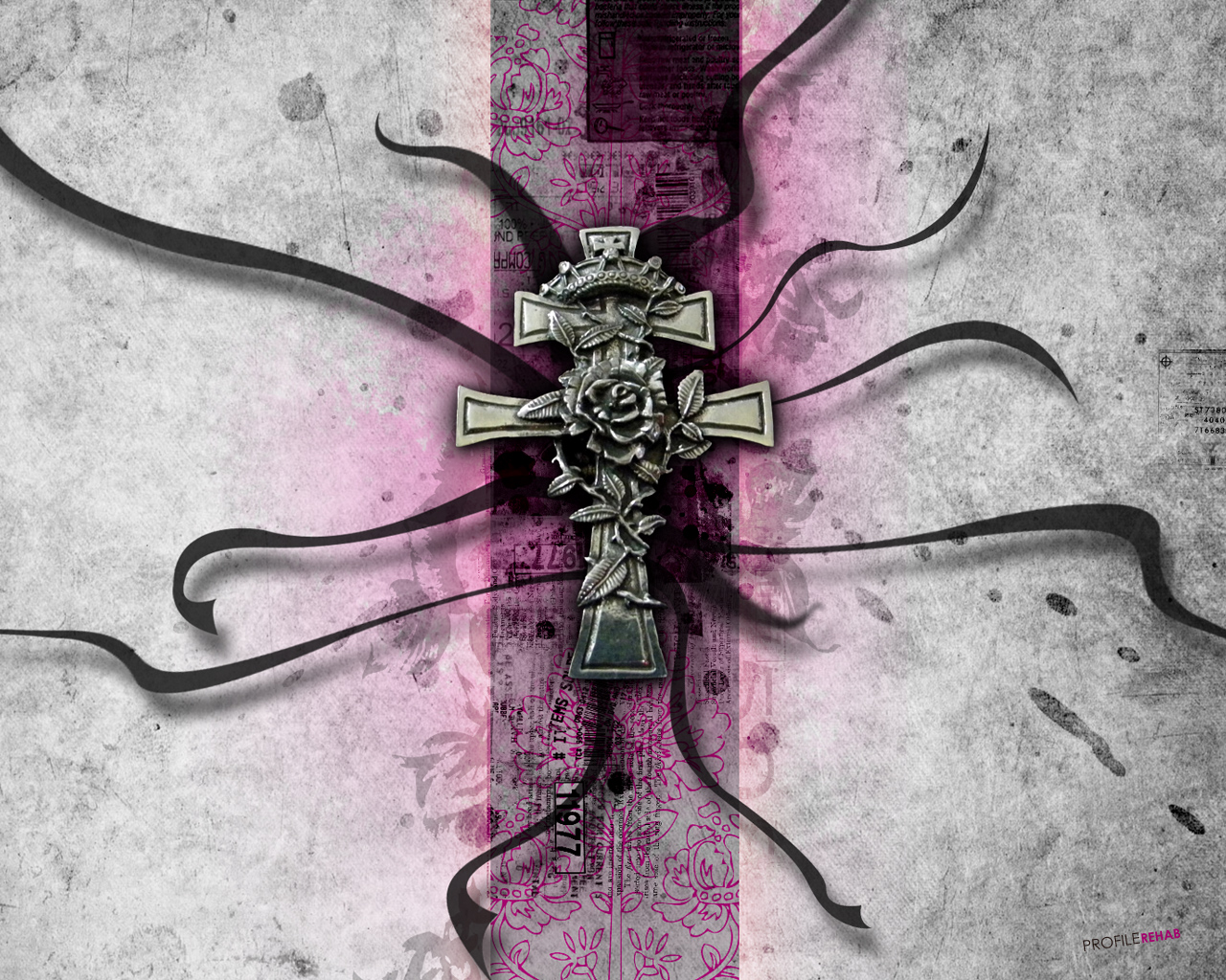 1280x1024 Pink  Black Cross Wallpaper  Grunge Goth Wallpaper with Cross   Wallpaper Download  Profilerehab