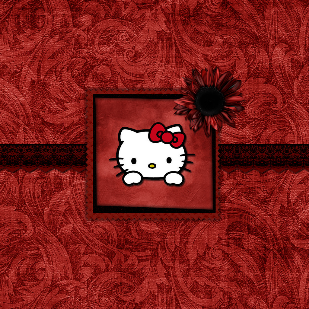 1024x1024] Black & Red Hello Kitty Wallpaper - Free Hello Kitty Background  - Wallpaper Download - Profilerehab